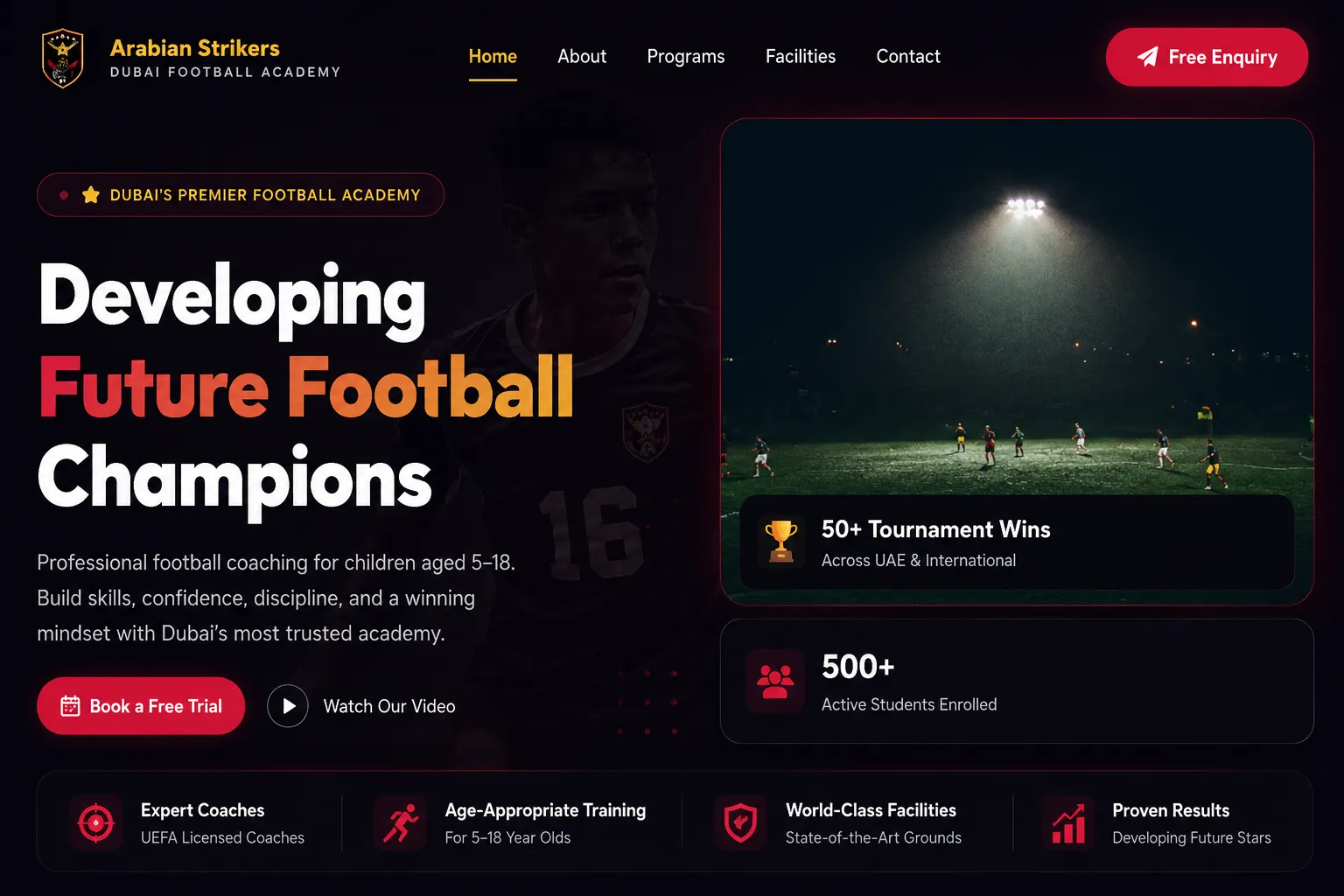 Building a Strong Digital Presence for Arabian Strikers Football Academy